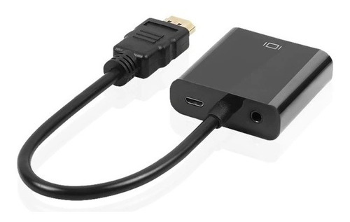 Adaptador De Hdmi A Vga + Audio + Alimentacion Micro-usb