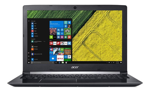 Notebook Acer Aspire 5 A515-51-51UX  preta 15.6", Intel Core i5 7200U  8GB de RAM 1TB HDD, Intel HD Graphics 620 1366x768px Windows 10 Home