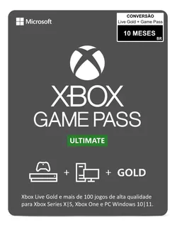 Xbox Ultimate Pass (live Gold 12 Meses + 1 Mês Ultimate)leia