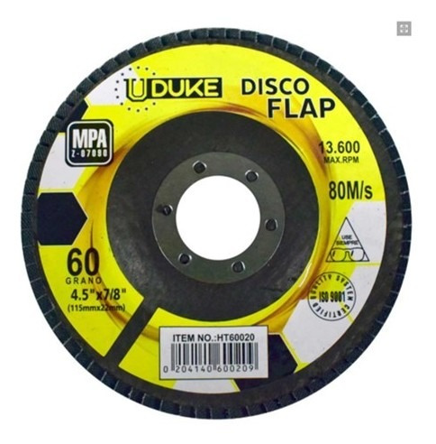 Uduke Disco Flap 41/2  X 7/8 Grano 60 Ht60020