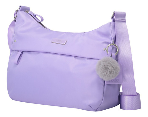 Totto Bolsa De Dama - Mujer Crossbody Satchel Ade231 Color Violeta Diseño de la tela Lisa