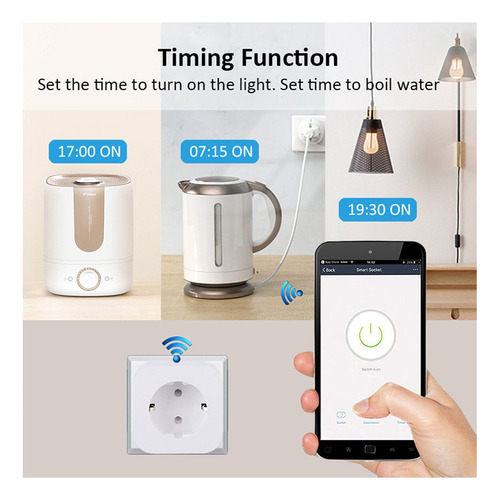 Smart Plug App Control Remoto 2pcs Montado Blanco