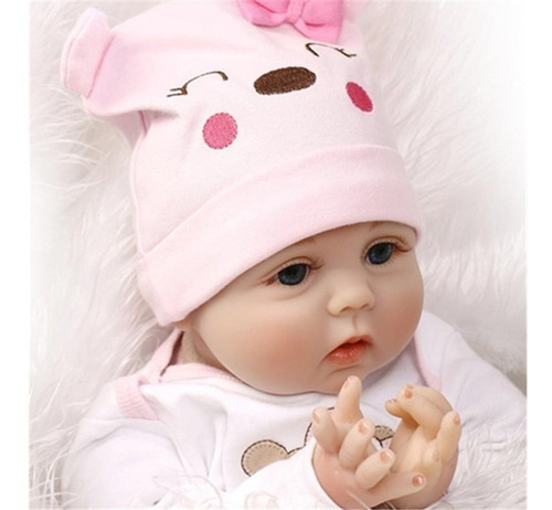 Autentica Bebe Reborn 57cm Silicon Tela Ojos Azules