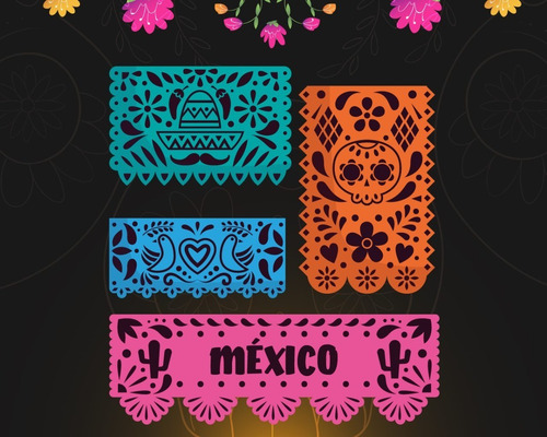 Vector Papel Picado Para Cameo Y Cricut Svg,dxf