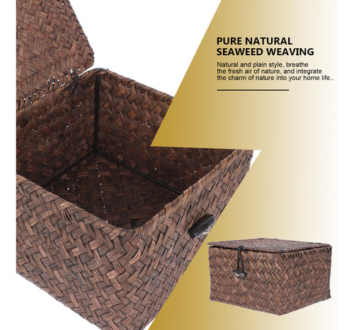 Cesta Tejida Bins, Caja De Almacenamiento, Natural