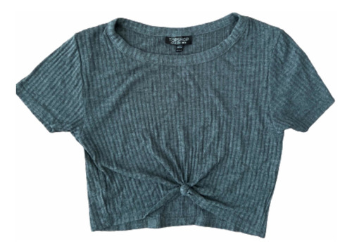 Polera Mujer Marca Topshop Talla Us6 (38) Color Gris Oscuro