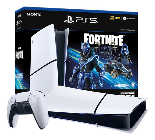 Consola Ps5 Digital 1tb Fortnite Cobalt Star Internacional Blanco