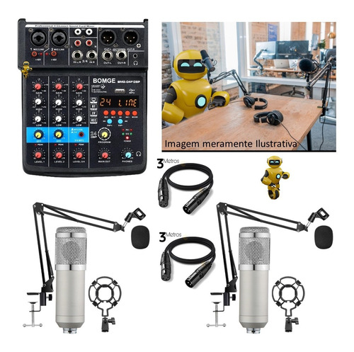 Imagem 4 de 5 de Setup Podcast Mesa Interface 4ch Com 2 Microfones New Series