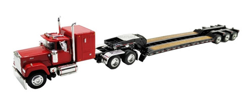 Tráiler Escala 1/64 Mack Superliner 60 Remolque Lowboy Negro