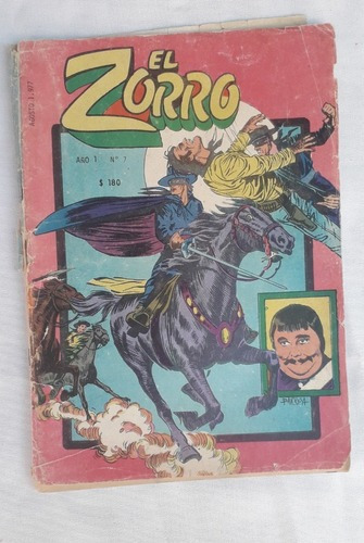 Historieta Comic * El Zorro ** Nº 7 Edit. Mo.pa.sa Deterior