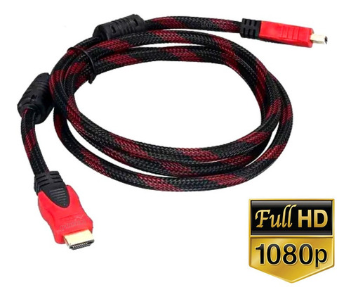 Imagen 2 de 9 de Hdmi Cable 5 Metros Doble Filtro 1.4 3d 4k Mallado Premium