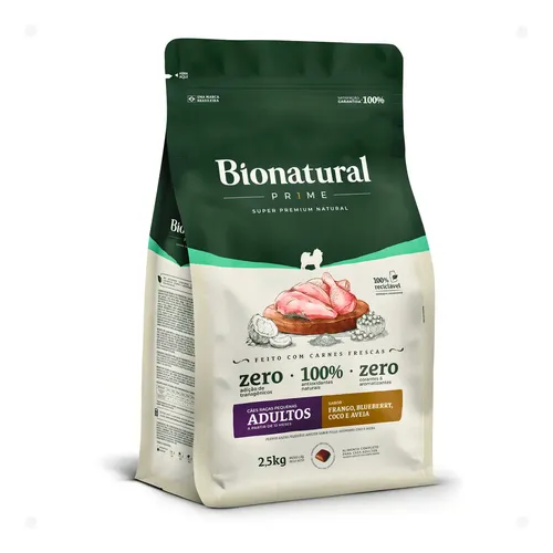 Ração Bionatural Prime Raças Pequenas Adultos Frango 2,5kg