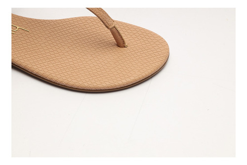 Imagem 3 de 4 de Sandália Feminina Rasteira Flat Quadriculado Nude - My Shoes