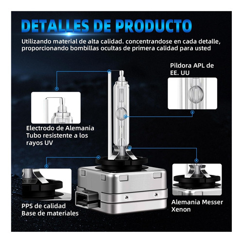 Faro Hid Xenón D2s D2c D2r 35w 6000k, 2 Pzas