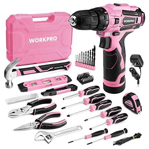 Juego De Herramientas Rosa Workpro Taladro Eléctrico, ...