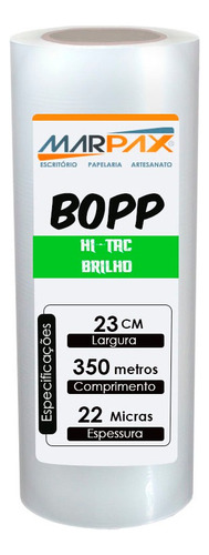 Bopp Hi-tac Brilho Para Laminação Bobina 230x350 Marpax 01un