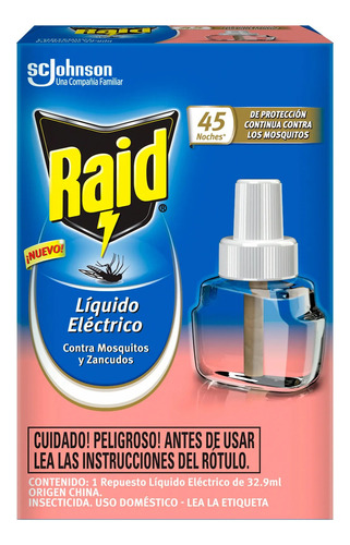 Raid Repuesto Liquido Electrico Con Frangancia 45 Noches