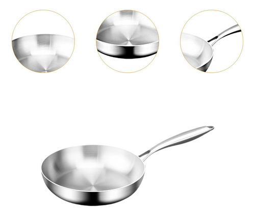 Yakk Sartén De Acero Inoxidable Para Cocina Moderna 28cm