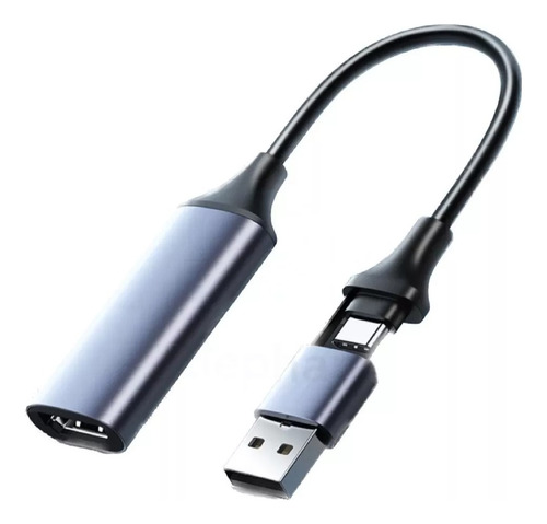 Adaptador Usb 3.0 2.0 Type-c 2 Em 1 Hdmi Video Audio 1080p