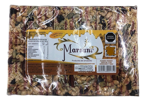 54 Barra Alegria Amaranto 133.33g C/u Nuez Arandano Semilla