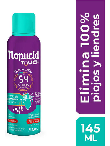 Imagen 1 de 7 de Nopucid Touch Elimina Piojos Liendres En 54 Segundos 145ml
