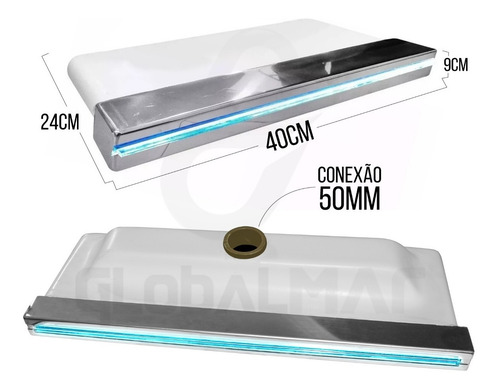 Cascata Embutir Piscina Com Iluminação De Led 40cm