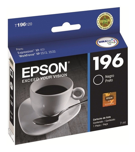 Cartucho Epson T196 Negro Original Tinta 5 Ml T196120