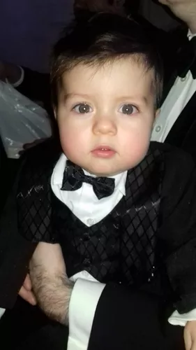 Traje Smoking Negro Para Bebé Y Niño Con Solapa De Rombos Boda Elegante Pingüino Desde Talla A Años