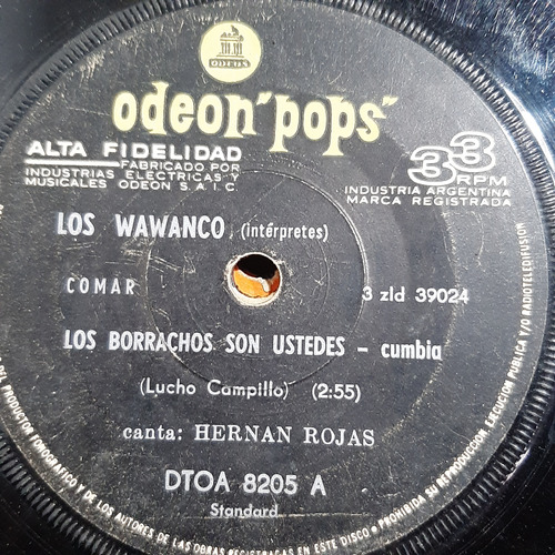 Simple Los Wawanco Hernan Rojas 8205 Odeon Pops C2