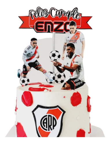 Adorno Futbol River Plate Decoracion Torta Cumpleaños 