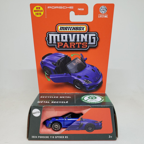 Matchbox 2025 Moving Parts - 2024 Porsche 718 Spyder Rs