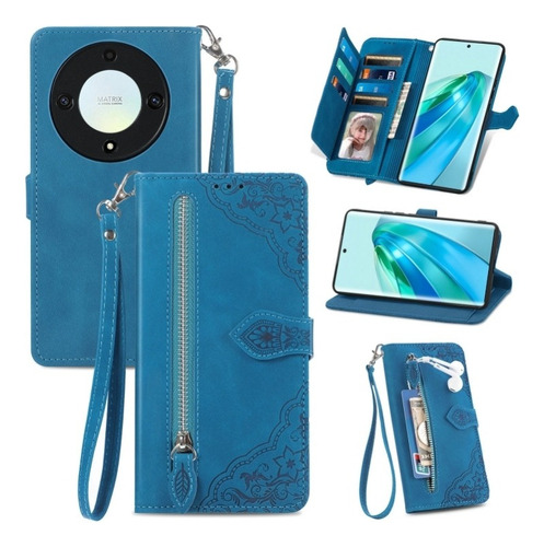 Funda Para Honor Magic 6 Lite Gorda Piel Paquete De Tarjetas