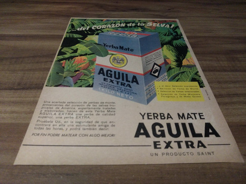 (pe227) Publicidad Yerba Mate Aguila Extra * 1951 (Usado)