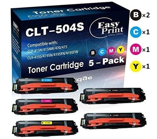 (paquete De 5) Compatible Clt504s De Tóner Del Cartucho 5