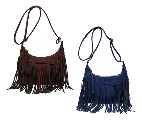 2 Uds., Bolso De Hombro, Bolsos Con Borlas, Monedero Con