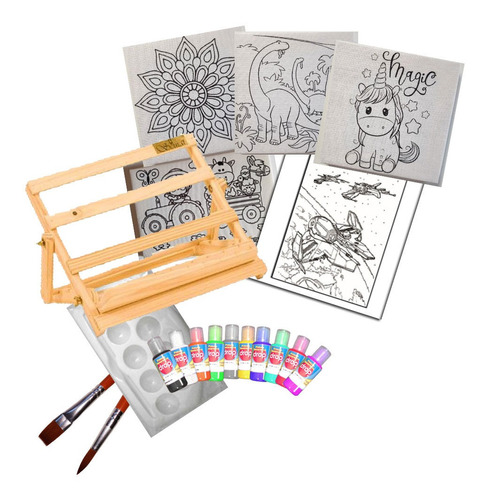 Kit De Arte Nro 3 - Para Niños - Con Bastidor Bocetado