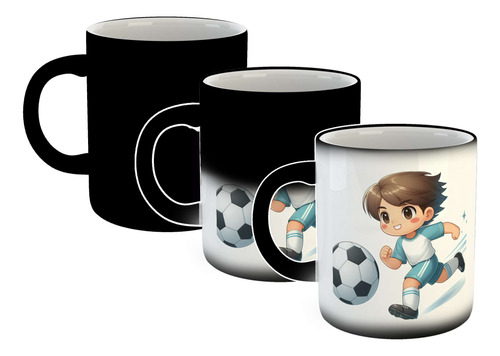 Taza Magica Futbol Nene Dibujo Simpatico Football