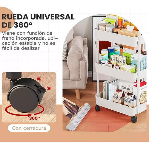 Carrito De Almacenamiento Trolley De 3 Niveles Colores