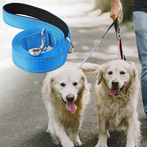 2 Correa Reflectante Para Perros, Correas Para Azul Claro