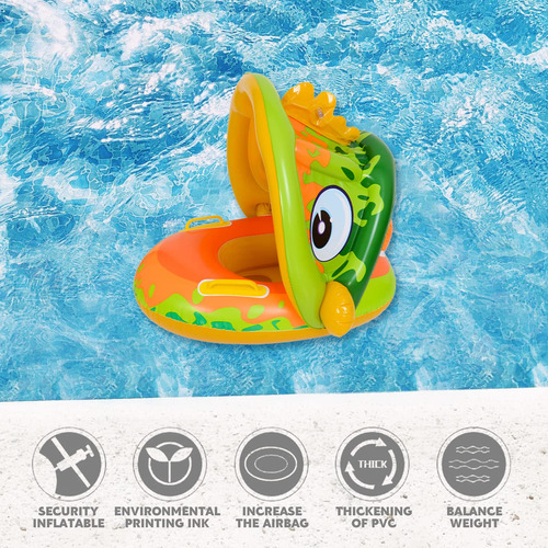 Flotador Inflable Con Toldo Para Bebé Edad De 6 A 36 Meses.