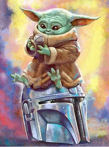 Pintura Diamante Disney 30 X 40cm Baby Yoda Citripio