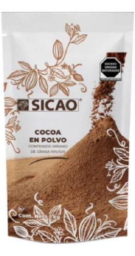 Cocoa Natural En Polvo 1 Kg. Sicao 100% Cocoa Sin Azucar