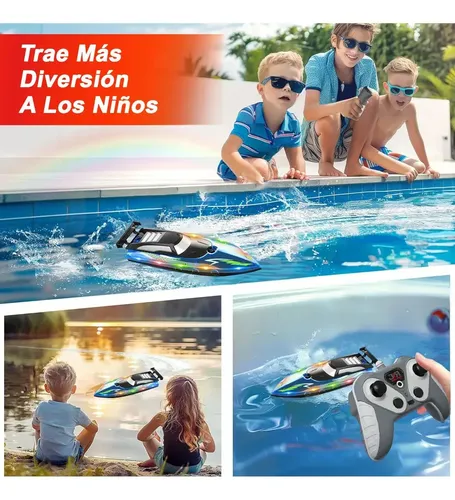 Barco RC Weslery 2.4 GHz Alta Velocidad 50 Km/h - Impermeable Con 2 Baterías Y Luz LED | Para Niños Y Adultos