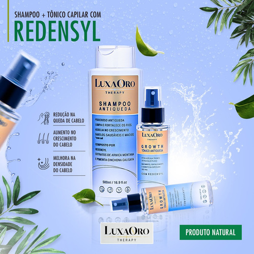 Kit Terapia Antiqueda Shampoo 500ml + Tônico 120ml Redensyl