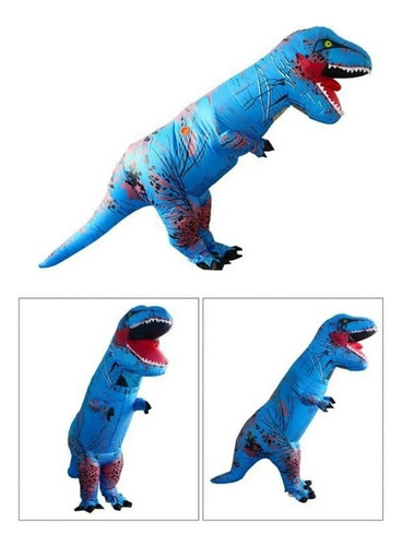 Disfraz De Dinosaurio Tiranosaurio Inflable For Niños Azul