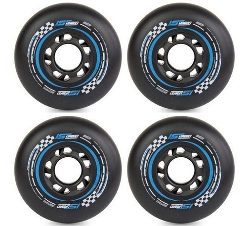 Imagem 2 de 6 de Rodas P/ Patins Roller Is Urban Preto 80mm/86a 8 Unid Pro