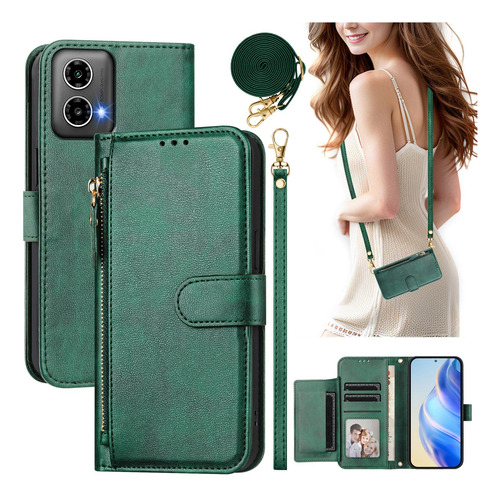 Funda Tipo Cartera Con Correa Para Motorola Moto G34 5g/g45
