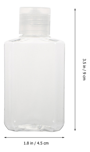 Botella Compacta Transparente, Pequeña, Plana, De Mano, 25 U