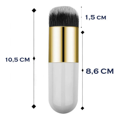 Brocha de maquillaje profesional en polvo, color blanco, para blogueros, ovalada