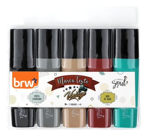 Marcadores Resaltadores Vintage Blister X5 Colores Brw